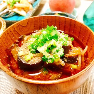 糖質制限☆茄子とモヤシのお味噌汁